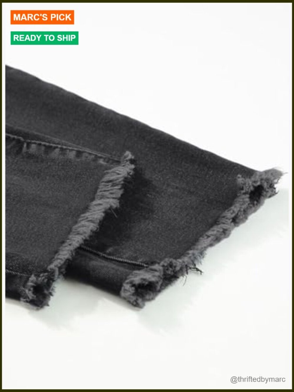 High Waisted Straight Leg Jeans with Raw Hem - Picture 3 of 5